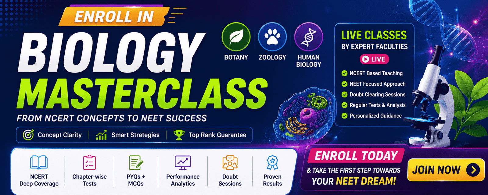 Enroll in Biology Masterclass Banner