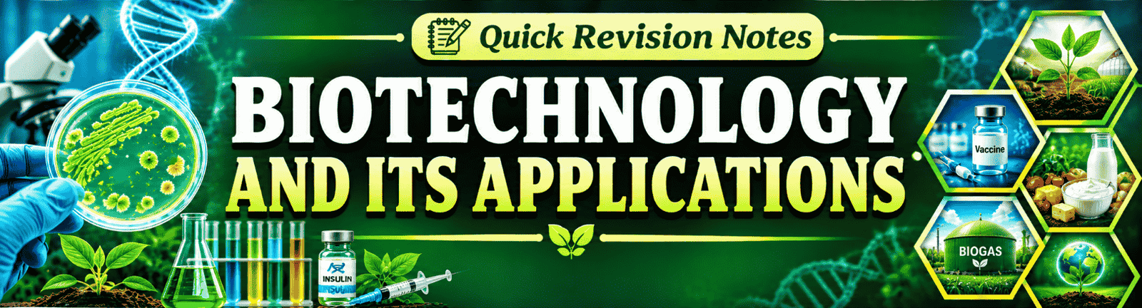 Biotechnology and Its Applications quick revision notes