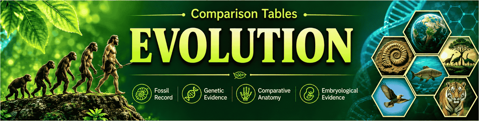 Evolution comparison tables