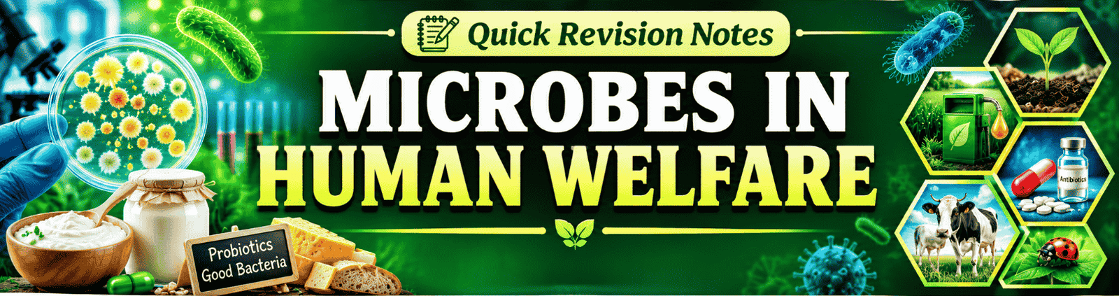Microbes in Human Welfare quick revision notes