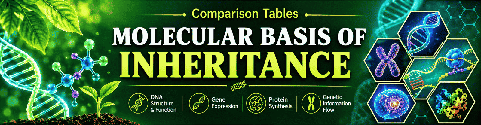 Molecular Basis of Inheritance comparison tables